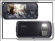Nokia N86, Czarny, Tył, Flesz