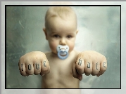 Dziecko, Smoczek, Ręce, Tatuaż