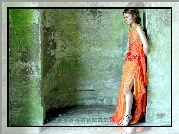 Keira Knightley, Pomarańczowa, sukienka
