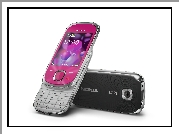 Nokia 7230, Różowa, Srebrna, Czarna, Tył