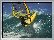 Windsurfing,żółta deska