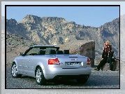 Srebrny, Audi A4, Cabrio, Góry