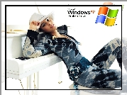 System, Operacyjny, Windows, Xp, Kobieta, Kapelusz