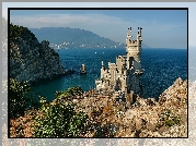 Zamek Jaskółcze Gniazdo, Półwysep Aj-Todor, Krym, Ukraina, Skała, Morze Czarne