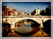 Most, Domy, Rzeka, Girona, Hiszpania