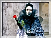 Kobieta, Maska, Przebranie, Róża