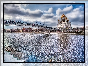 Moskwa, Rzeka, Most, Cerkiew, Chrystusa, Zbawiciela