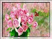 Kwiaty, Róże, Dzień Matki, Napis, Feliz Dia Mama, Grafika