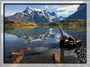 Park Narodowy Torres del Paine, Gry Cordillera del Paine, Jezioro Pehoe, Patagonia, Chile
