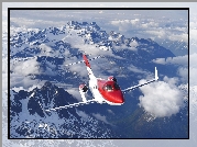 Samolot, Odrzutowiec Honda HA-420 HondaJet, Góry, Chmury