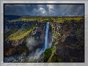Wodospad Haifoss, Skały, Islandia