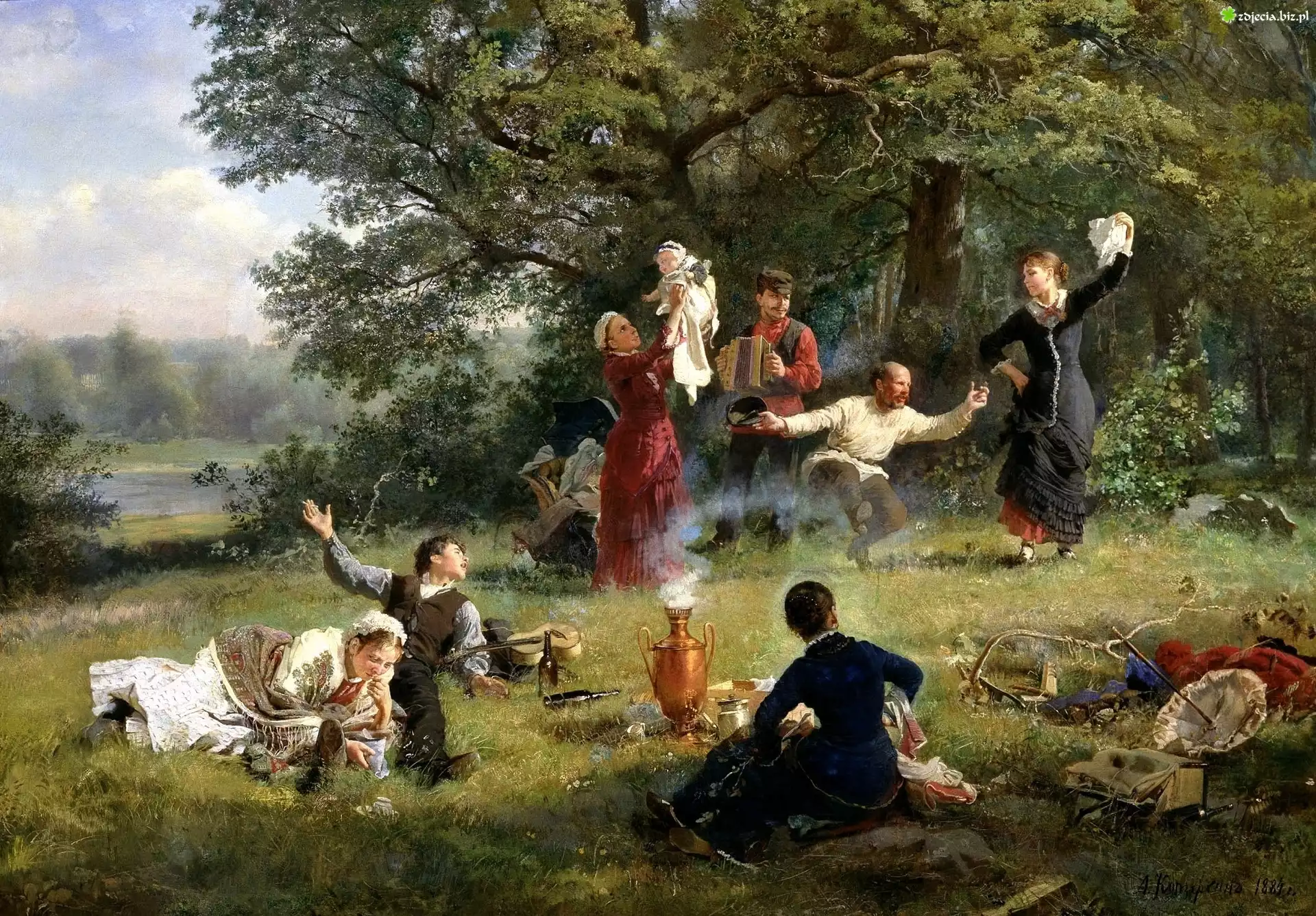 Alexey Korzukhin, Piknik, Zabawa, Malarstwo