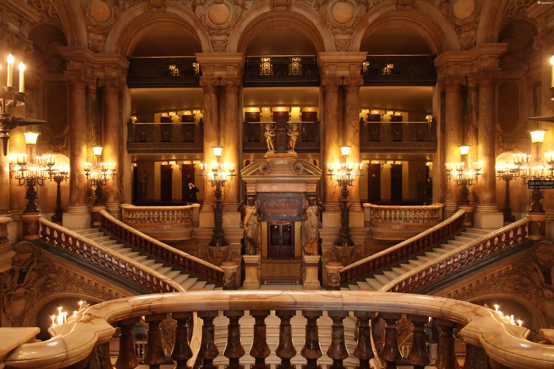 Francja, Paryż, Opera Palais Garnier, Wnętrze, Schody