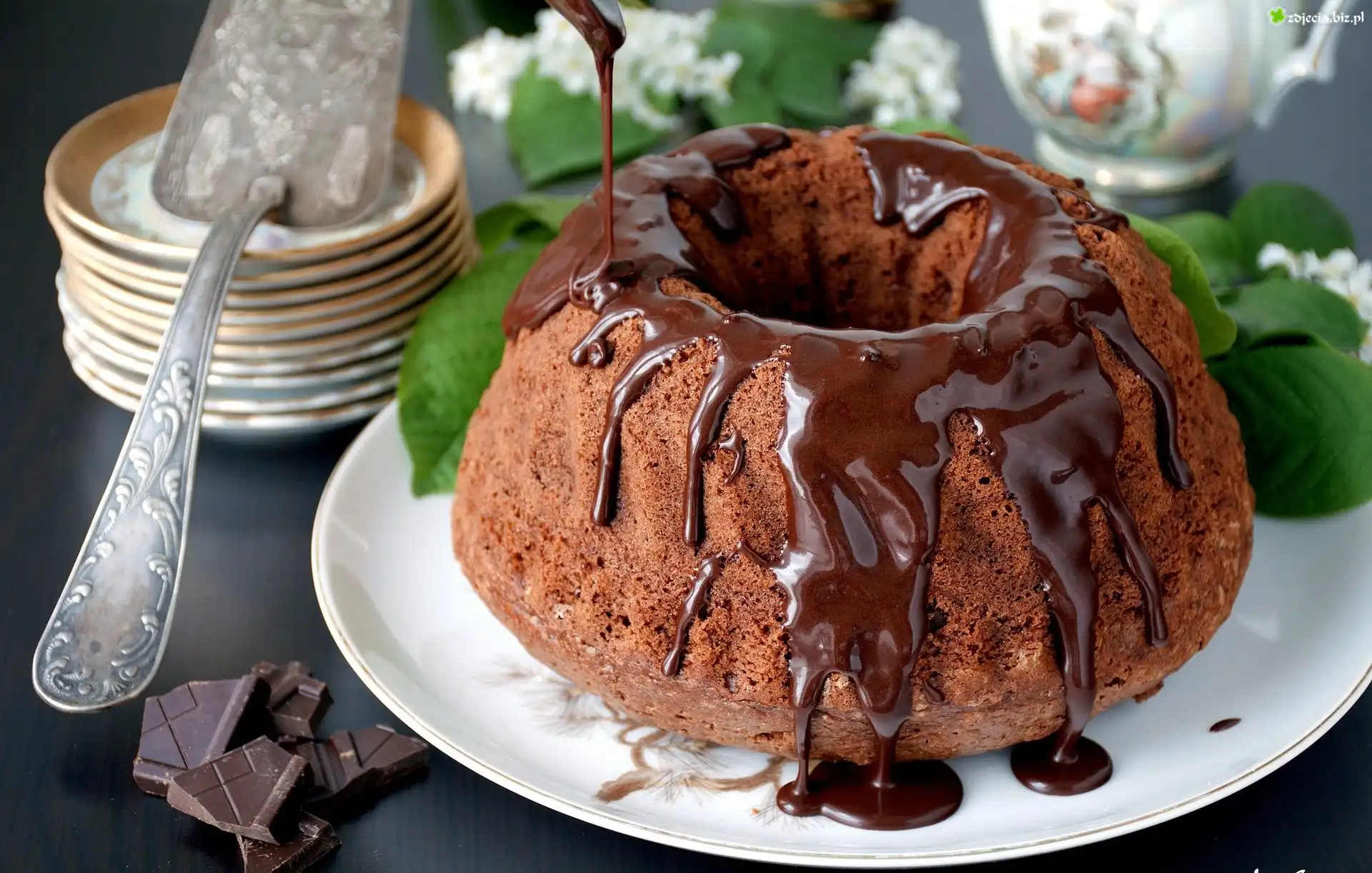 Babka, Ciasto, Polewa, Czekoladowa, Czekolada