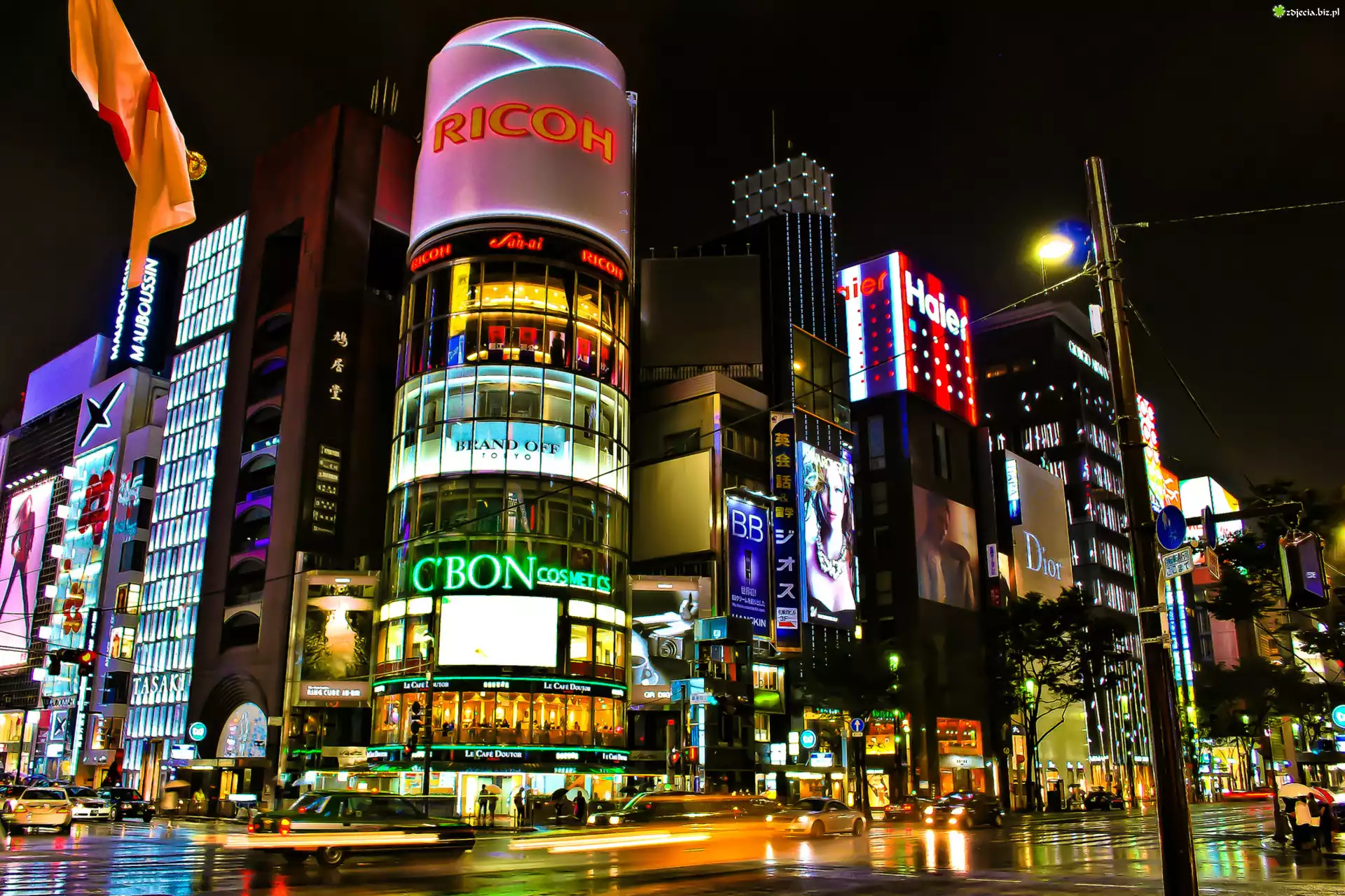 Budynki, Miasto, Ulica, Tokio, Japonia