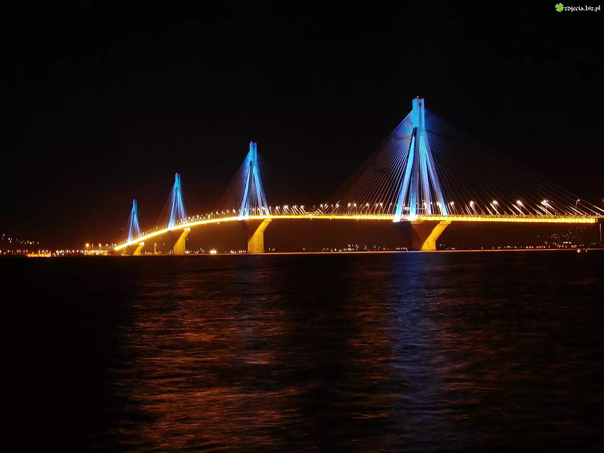 Morze, Cieśnina, Riońska, Most, Rio, Antirio, Noc