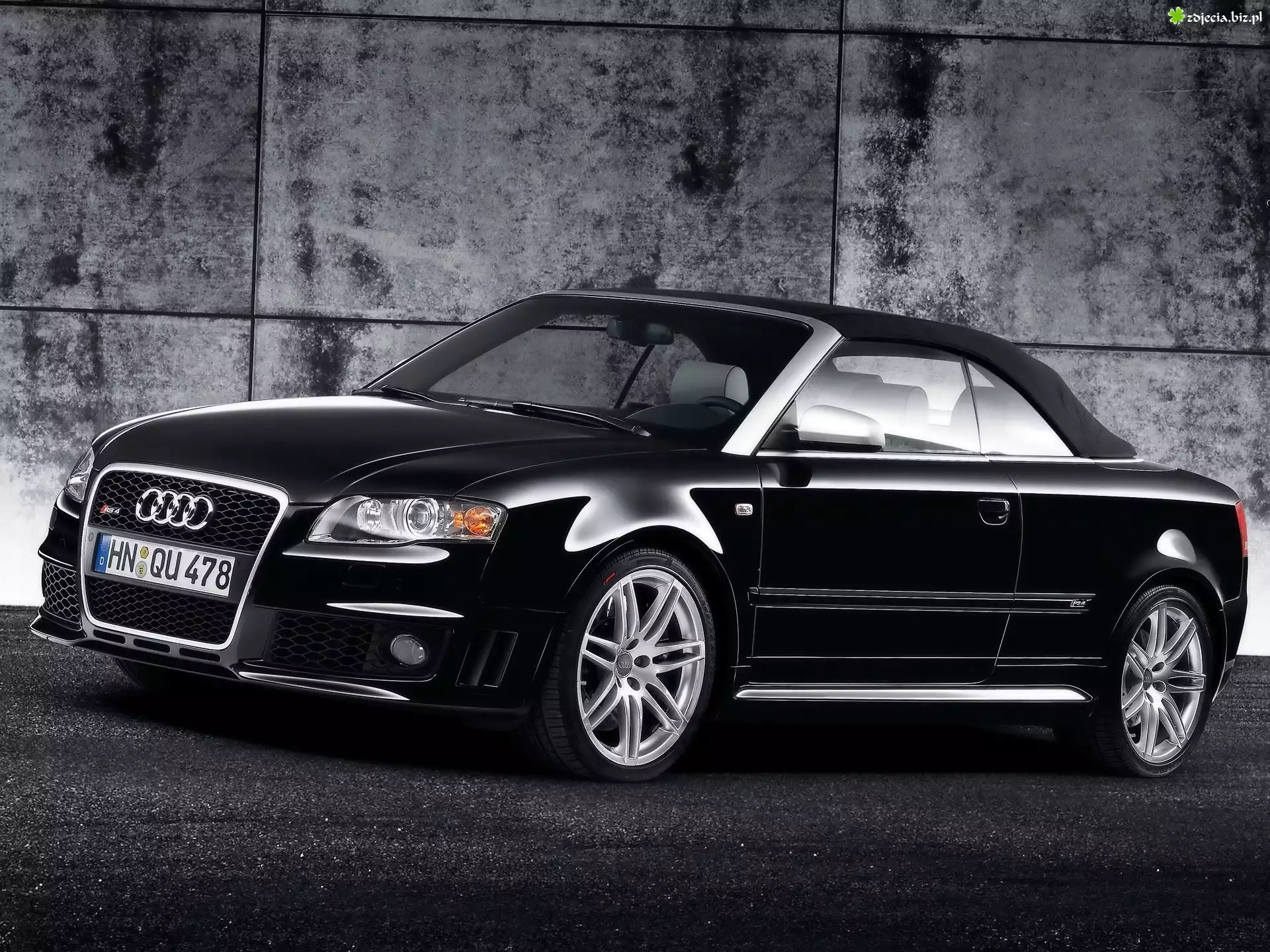 Czarne, Audi RS4, Kabriolet