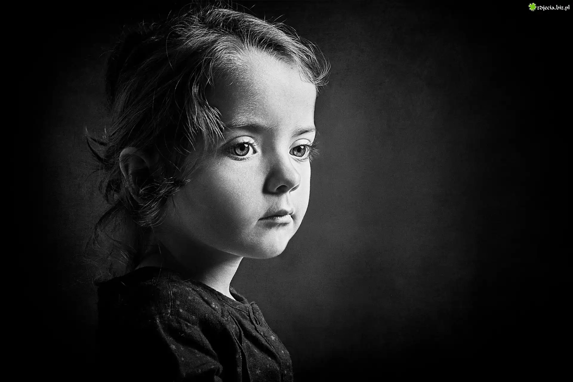 Czarno, Biały, Portret, Dziecka