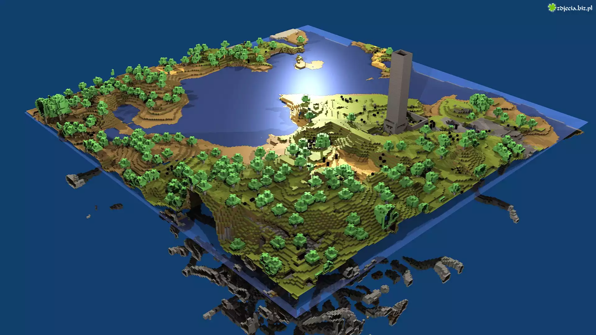 Jezioro, Drzewa, Minecraft