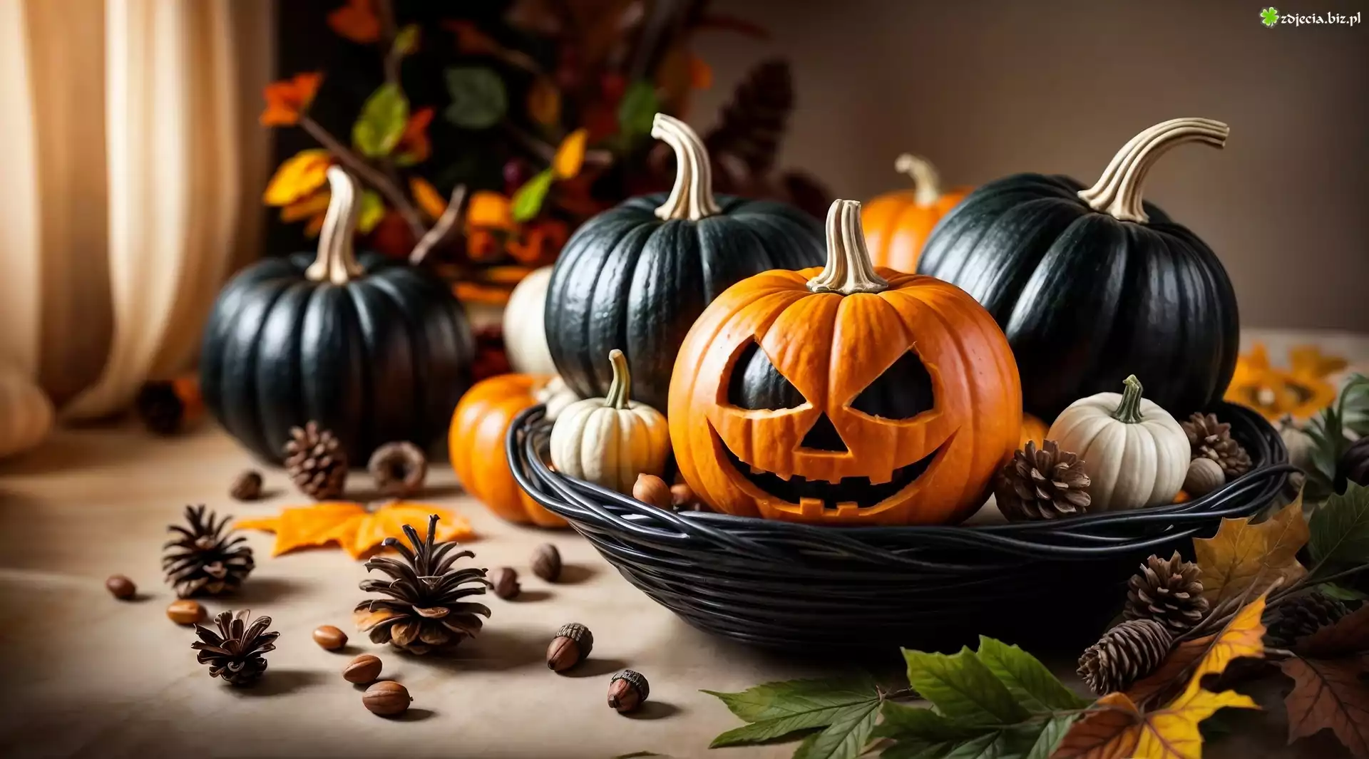 Halloween, Dynie, Szyszki, Grafika AI