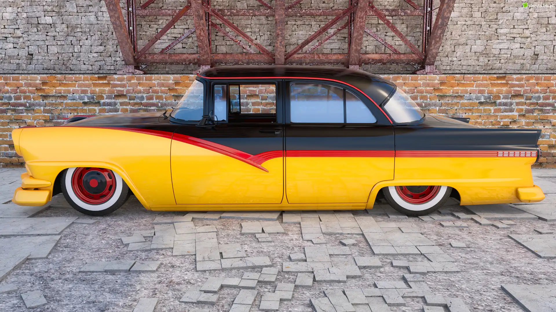 Ford Fairlane Town Sedan, 1956, Zabytkowy, Bok