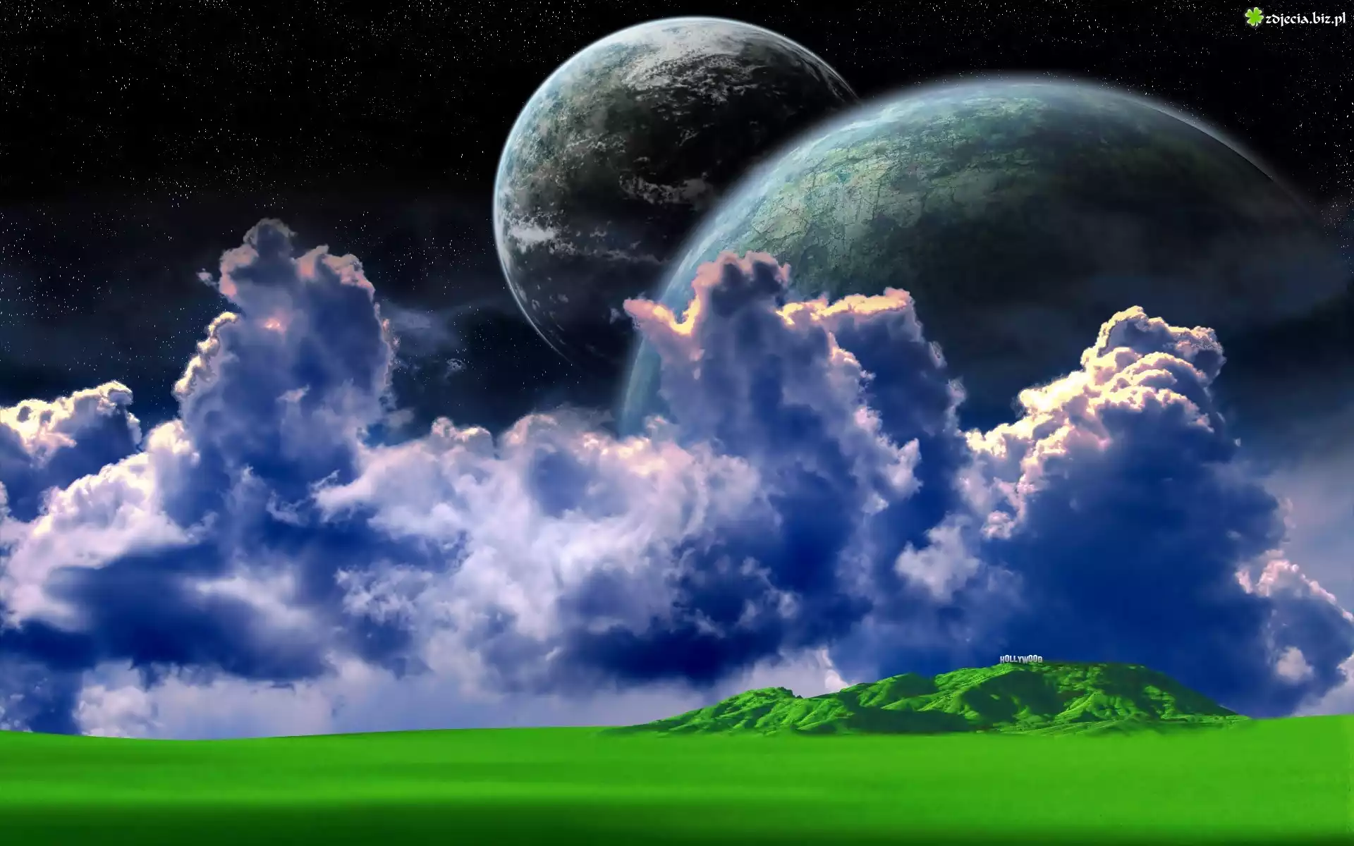 Fantasy, Planety, Chmury, Góra
