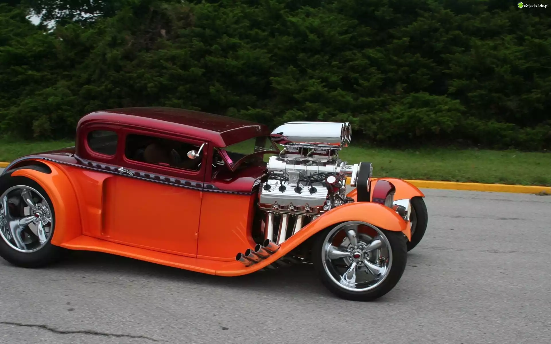 1930, Ford, Mudel A Street Rod, Czerwony