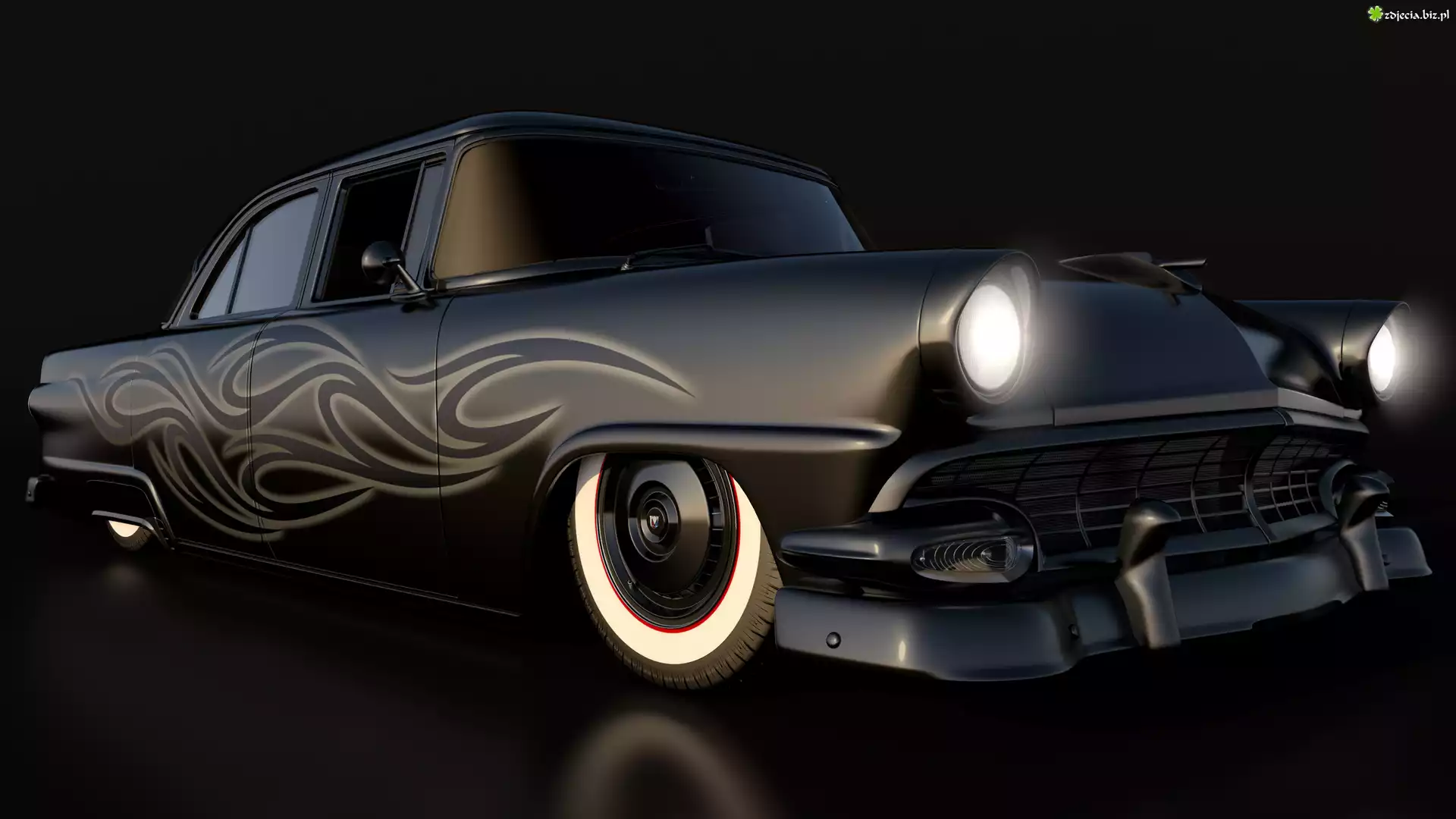 Czarny, Ford Fairlane Town Sedan, 1956, Zabytkowy