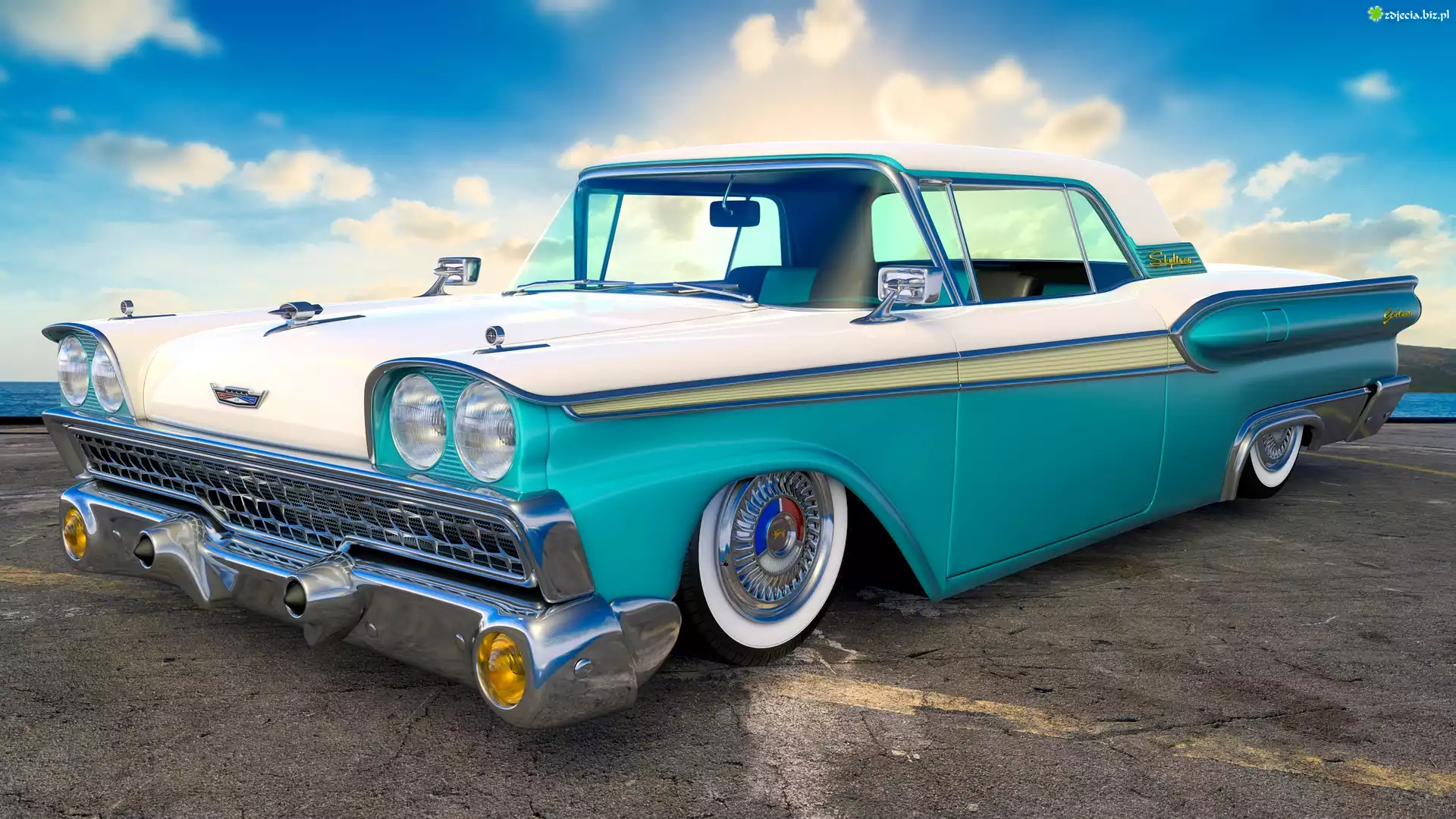 Zabytkowy, Ford Fairlane 500 Galaxie Skyliner, 1959