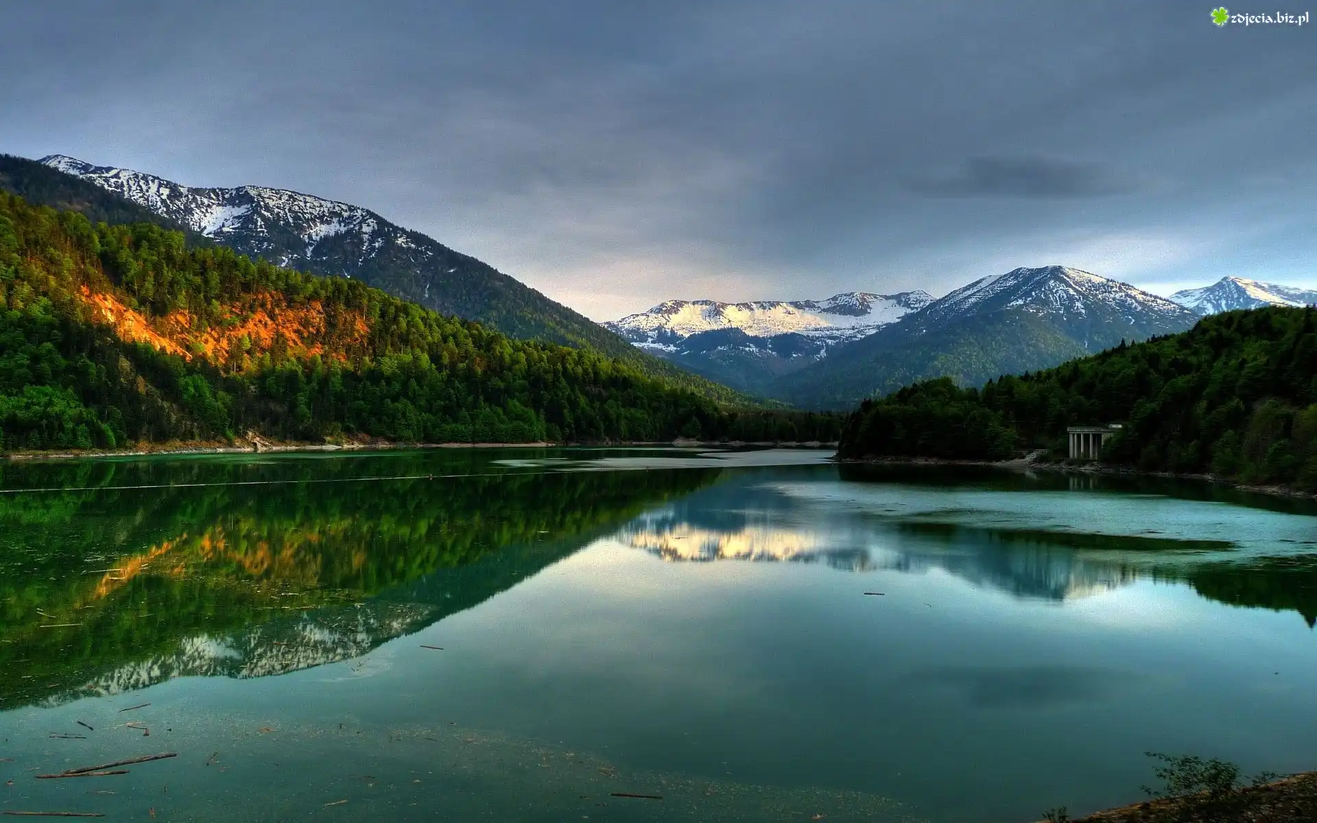 Góry Las, Jezioro, Sylvenstein, Niemcy