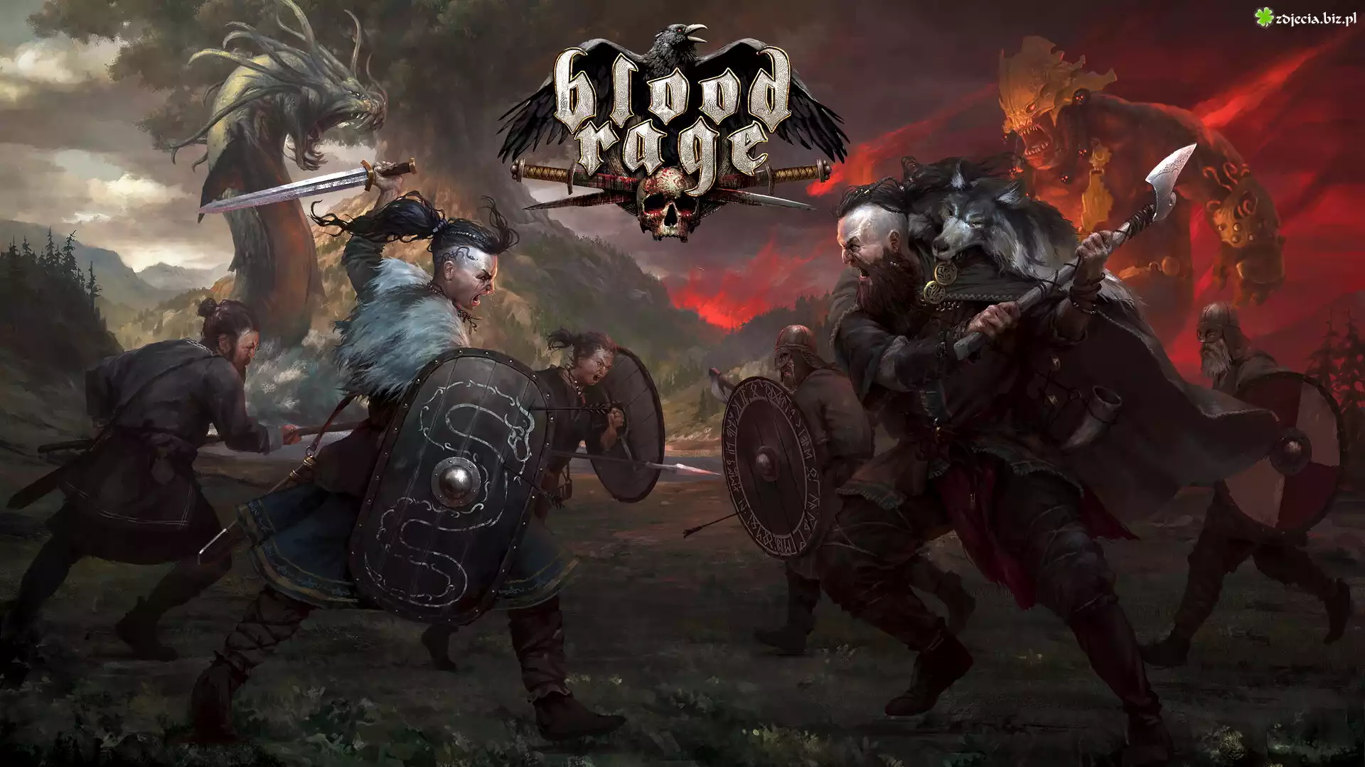 Gra planszowa, Gra figurkowa, Blood Rage, Bitwa, Walka, Wikingowie, Klany