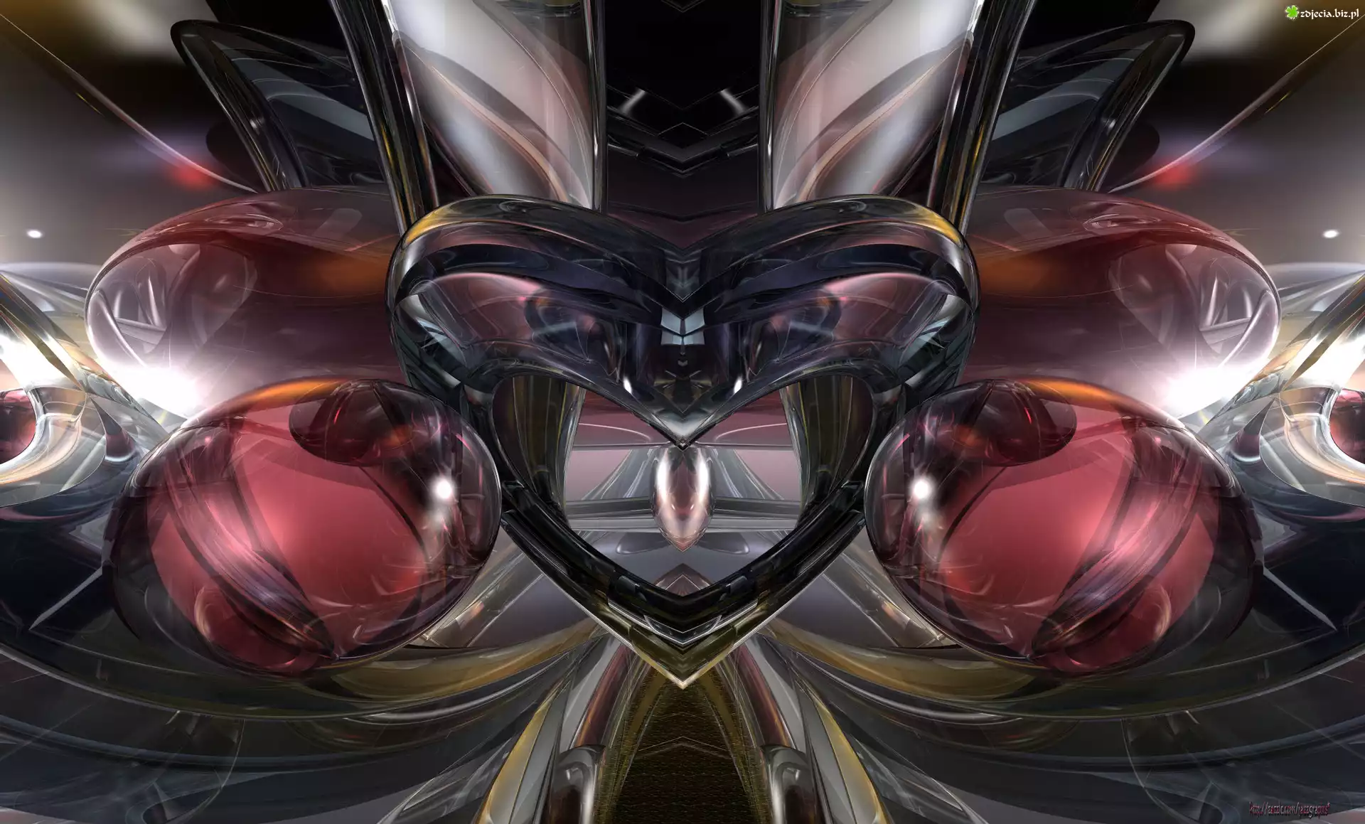 Grafika 3D, Abstrakcja, Serce