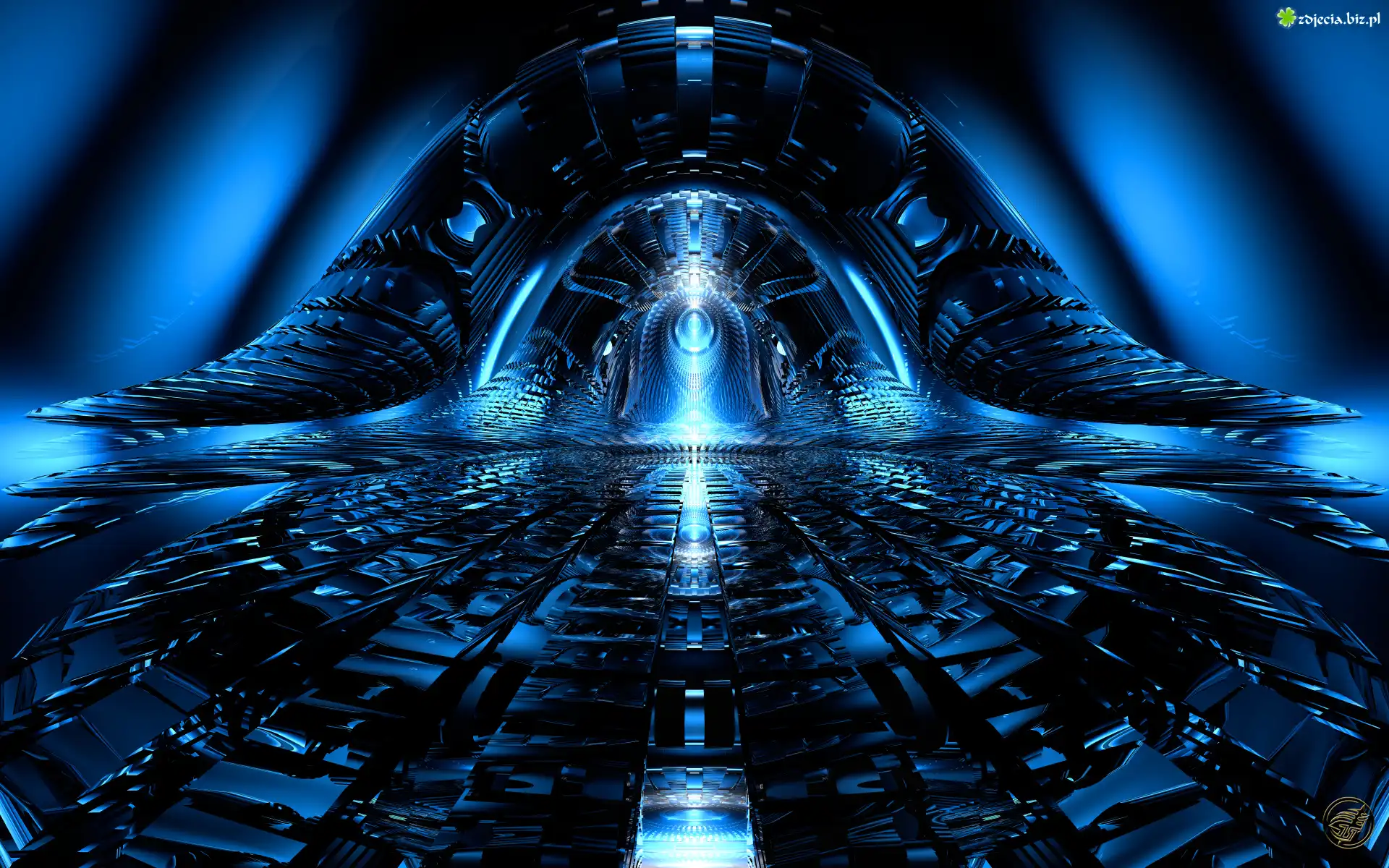 Grafika 3D, Abstrakcja, Niebiesko-granatowa