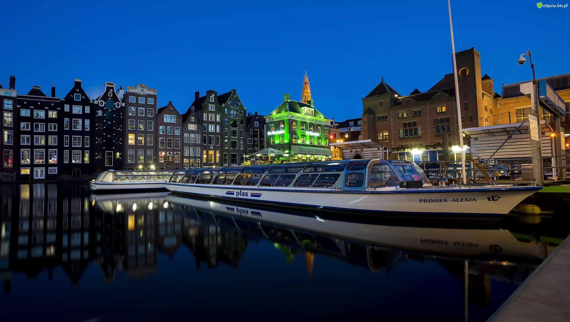 Holandia, Europa, Statek, Woda, Amsterdam