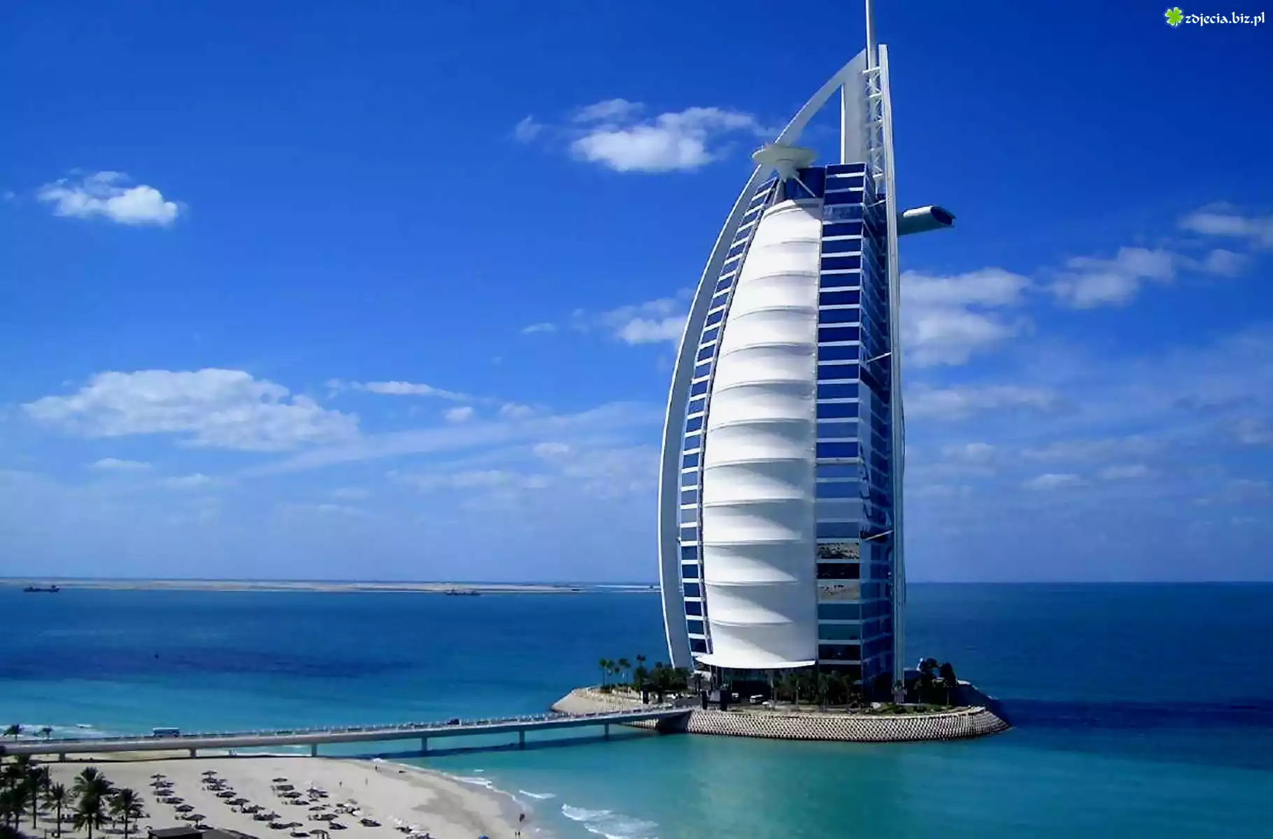 Zjednoczone Emiraty Arabskie, Hotel, Burj Al Arab, Morze, Plaża