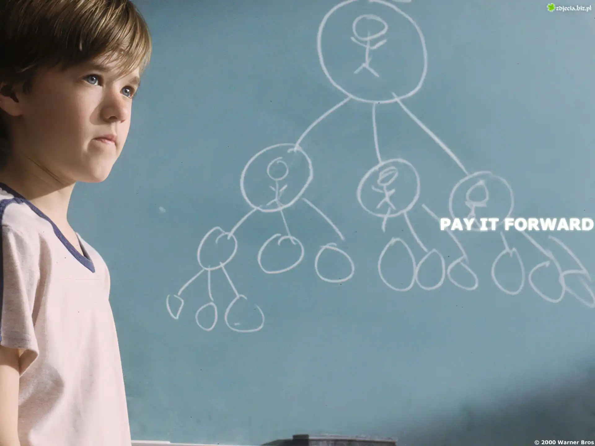 Pay It Forward, Haley Joel Osment, tablica, graf