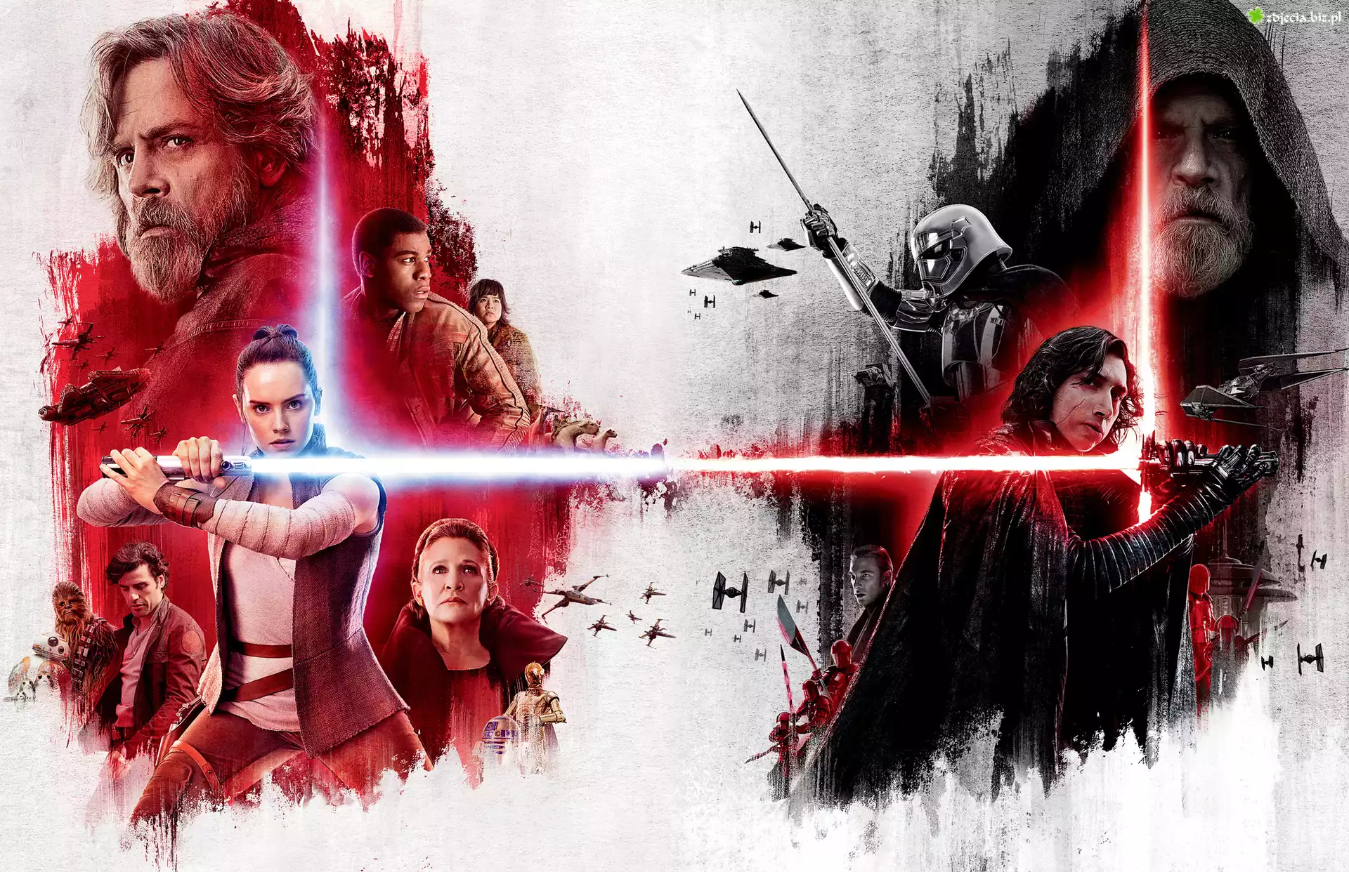 Film, Gwiezdne wojny ostatni Jedi, Star Wars The Last Jedi, Bohaterowie, Miecze, Åšwietlne, Grafika