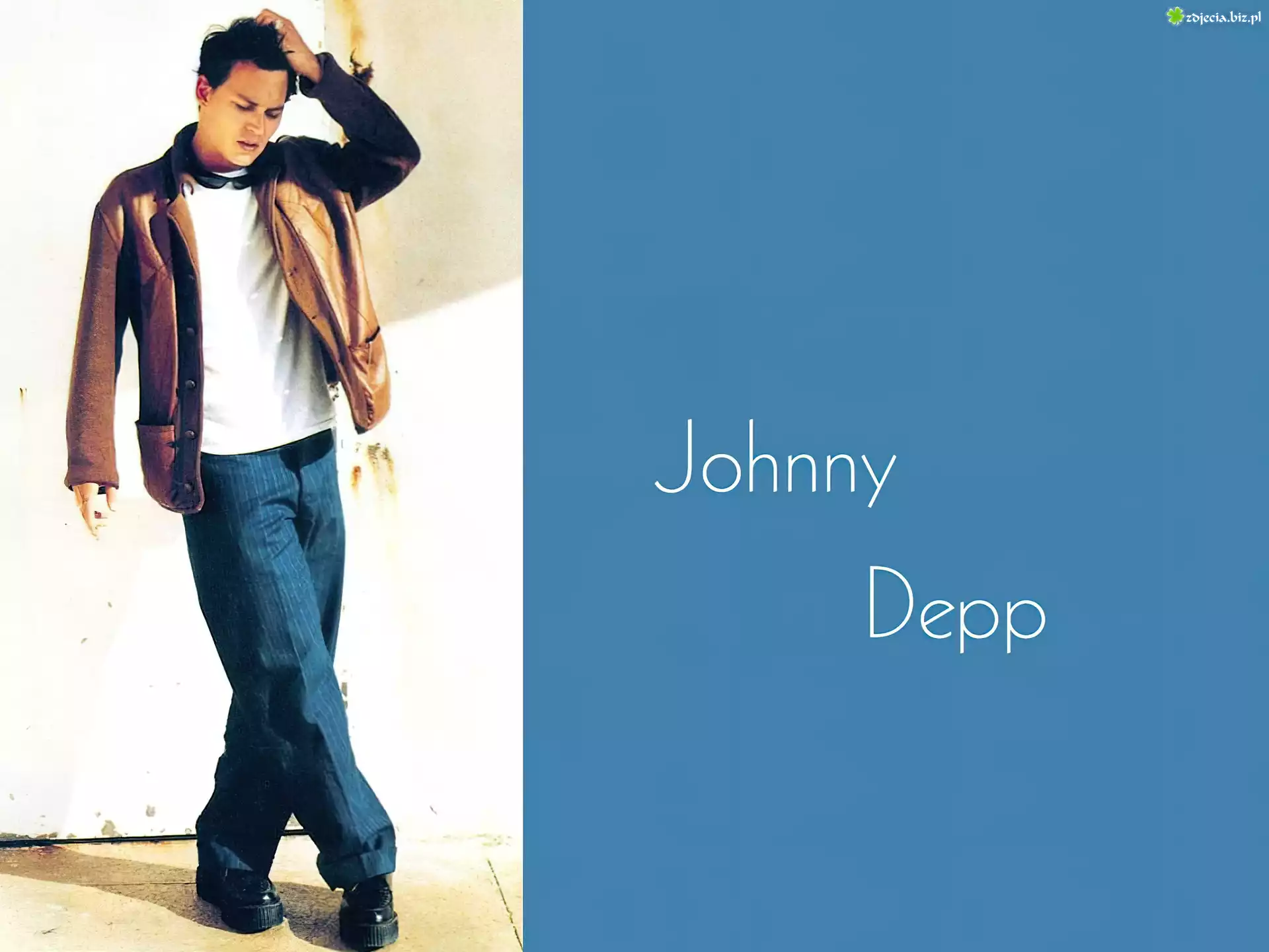 Johnny Depp,brÄ…zowa kurtka