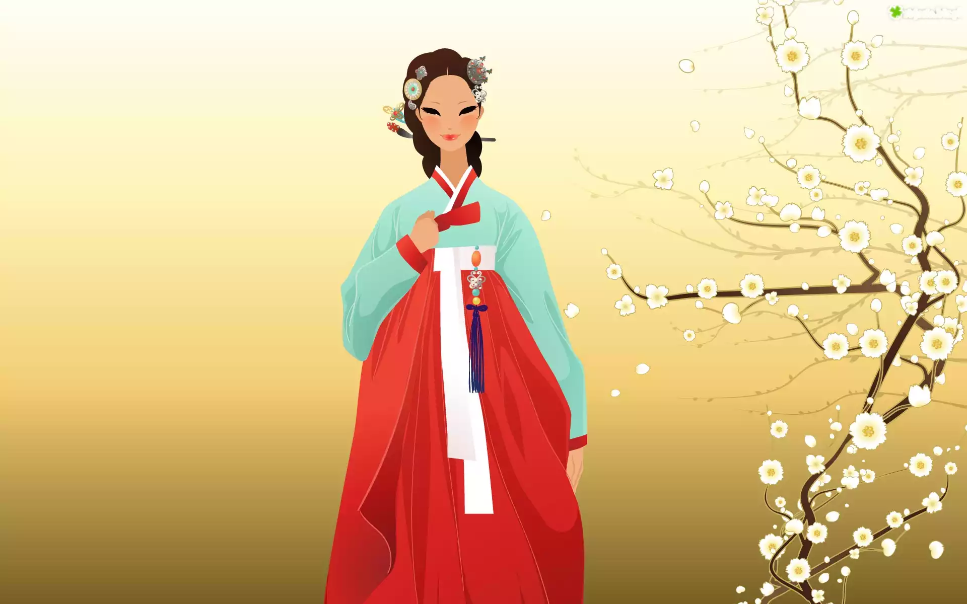 Japonka, Kimono, Gałazki