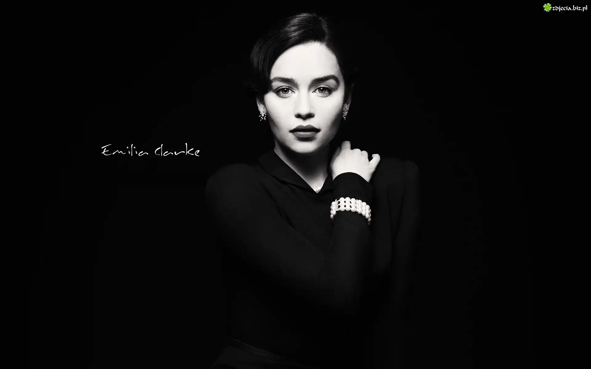 Kobieta, Aktorka, Emilia Clarke, Czarno-Białe