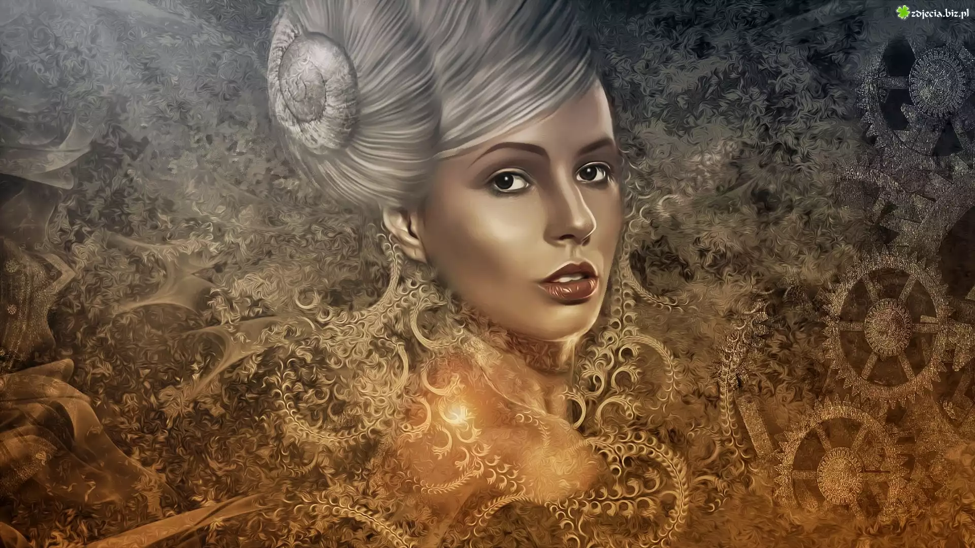 Kobieta, Paintography, Kok, Muszla