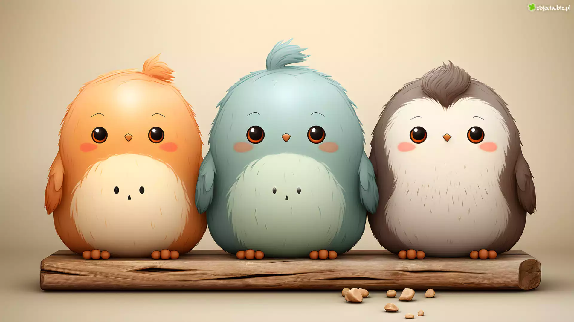 Trzy, Kolorowe, Pingwiny, Deska, Grafika
