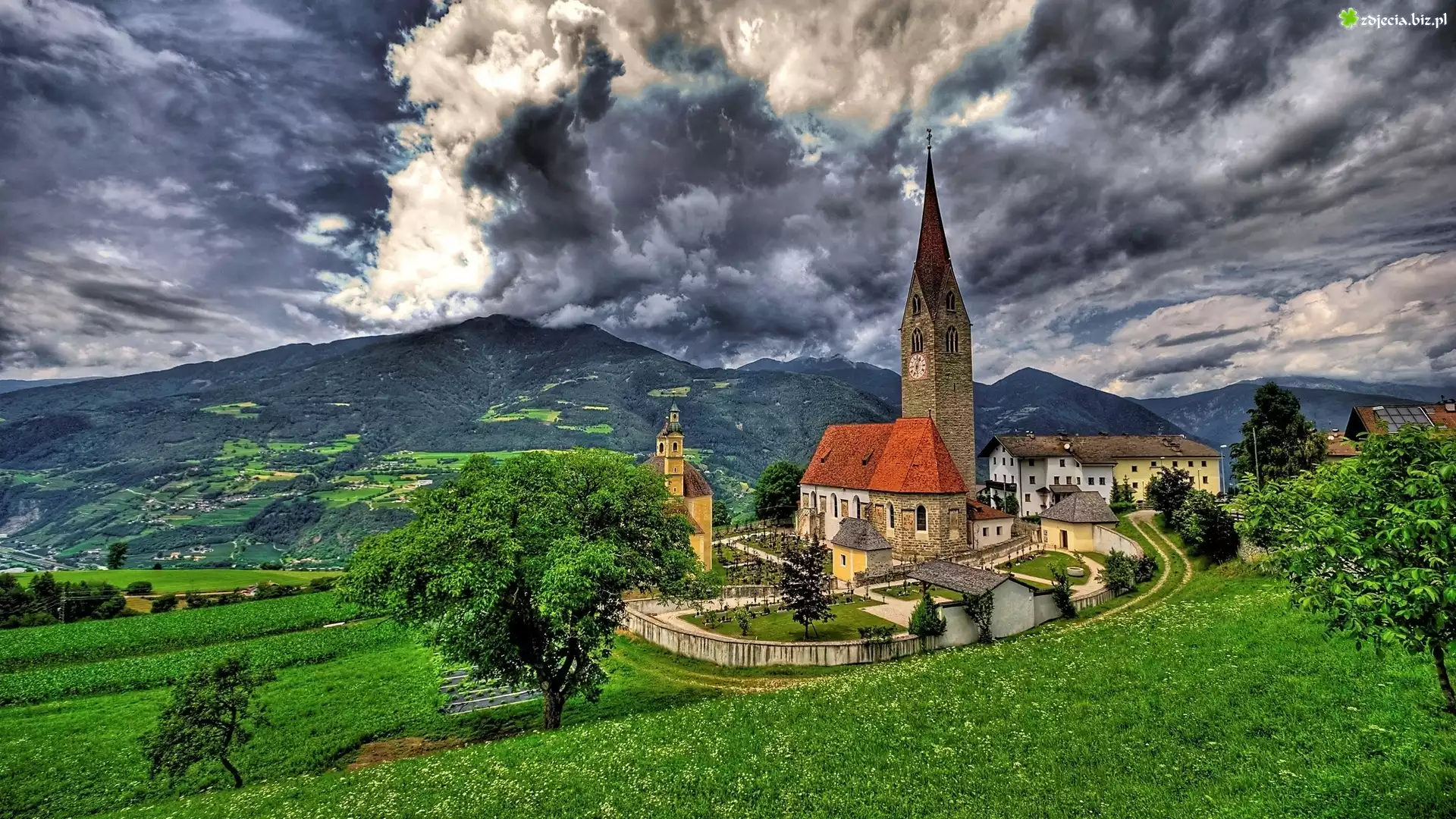 Kościół, Saint Michael, Góry, Chmury, Włochy