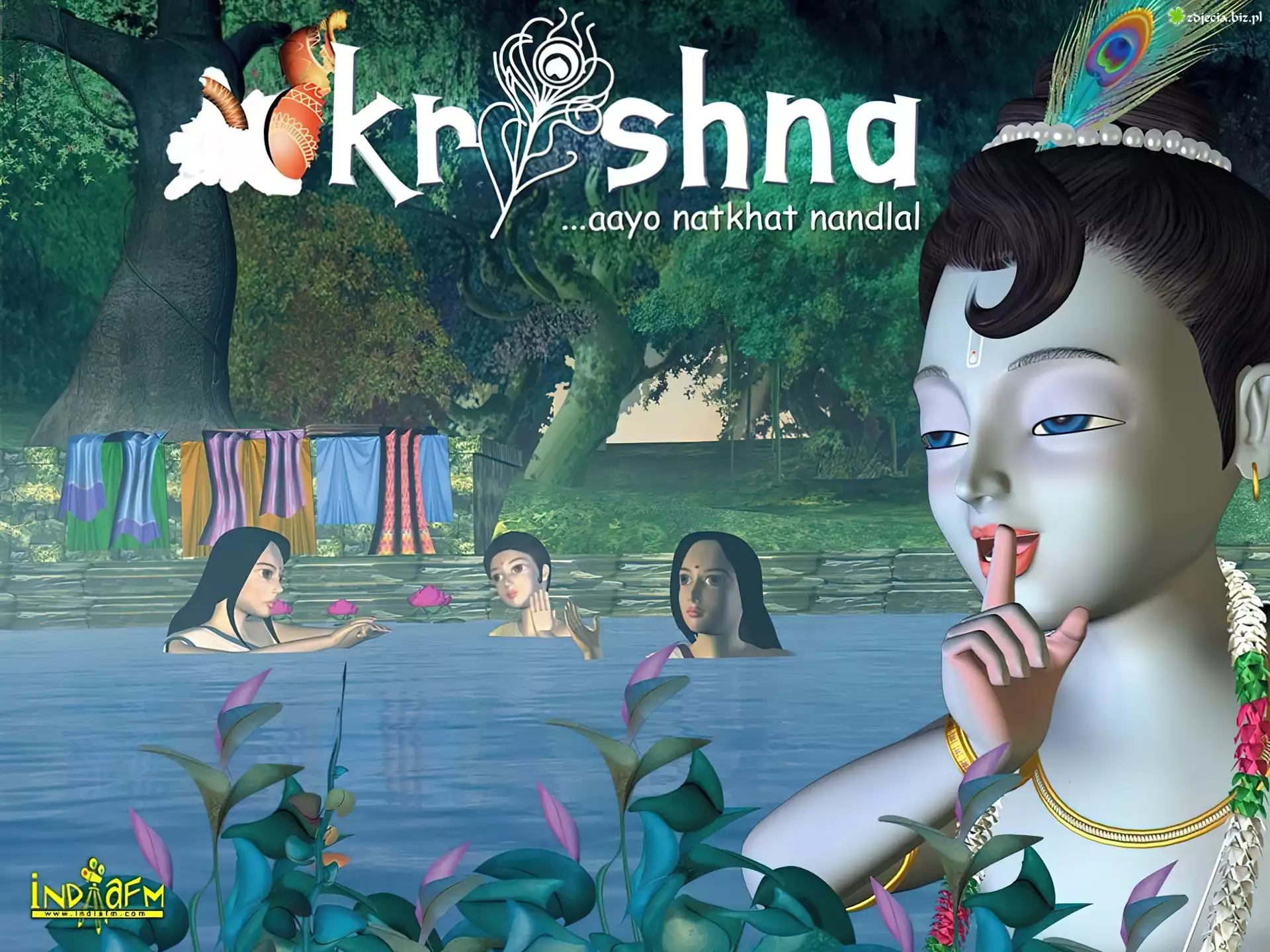 Krishna, kobiety, woda, kÄ…piel