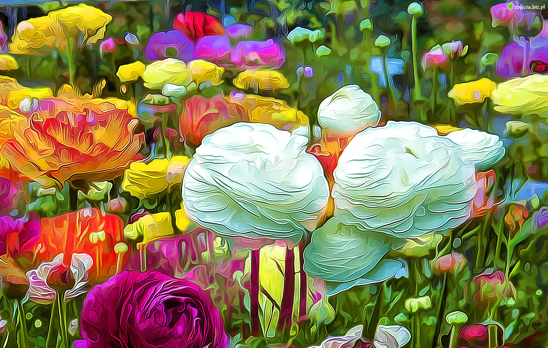 Grafika, Kwiaty, Fractalius
