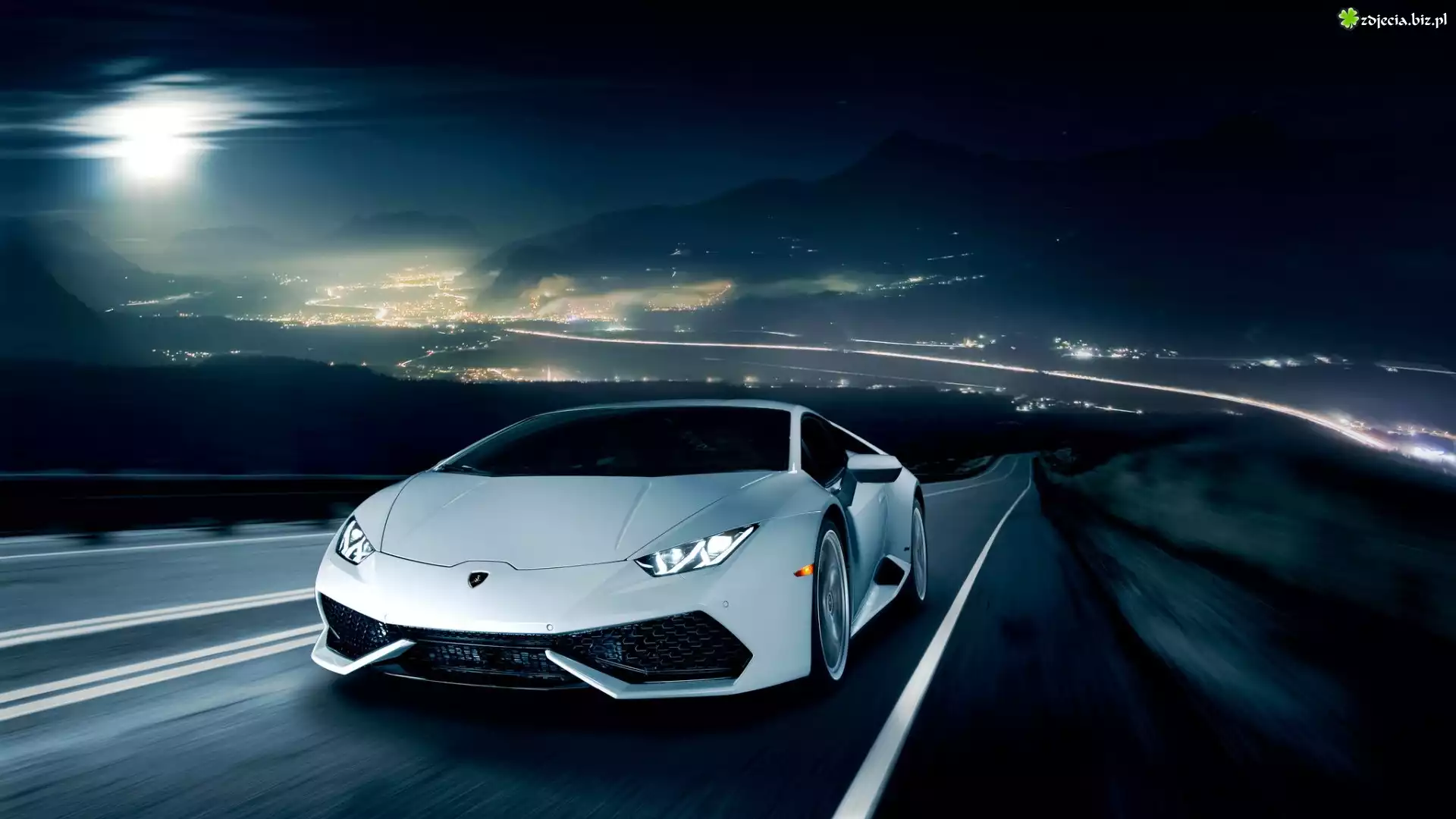 Lamborghini, Huracan, Droga, Noc