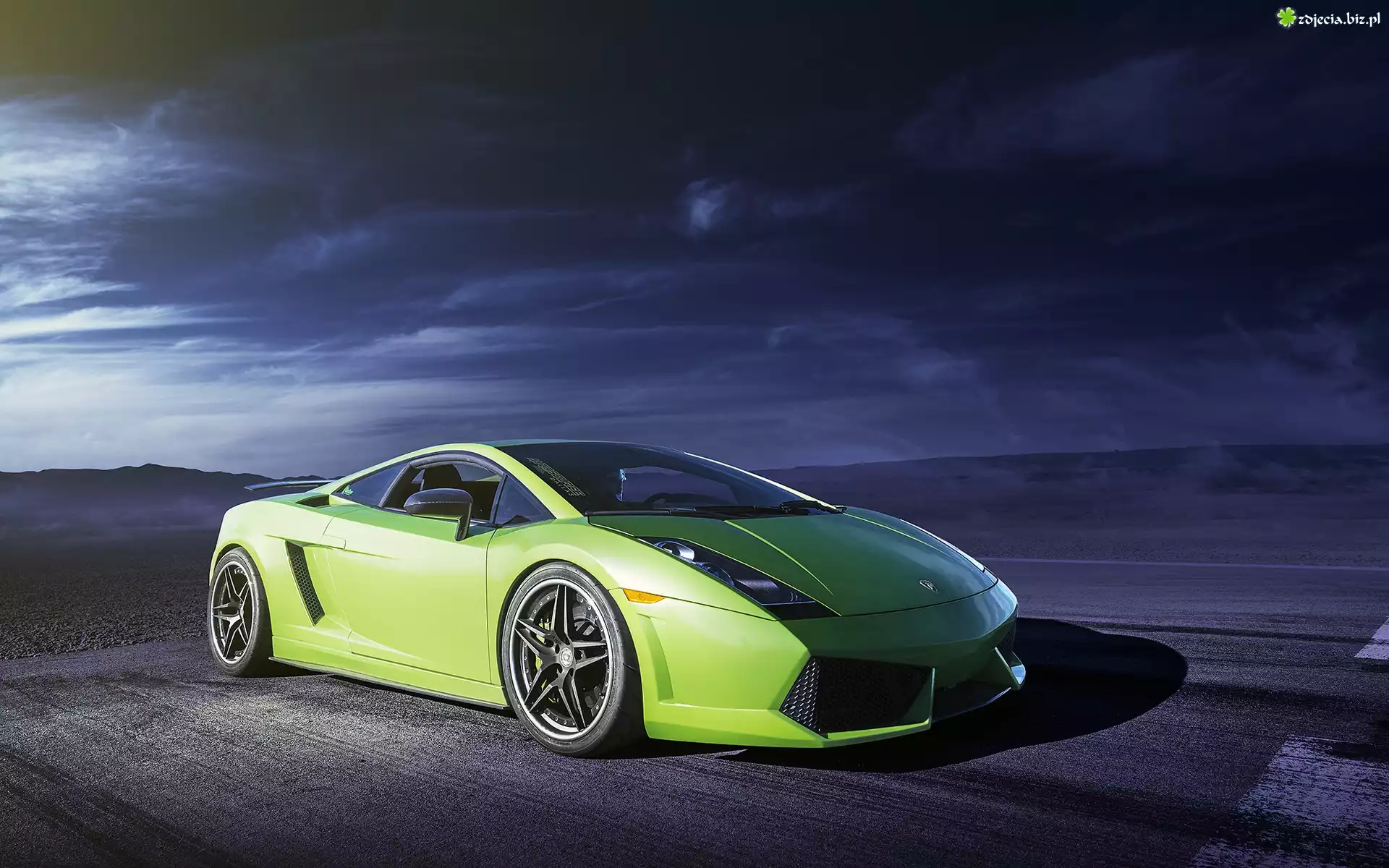 Lamborghini, Gallardo, Droga, Góry, Noc