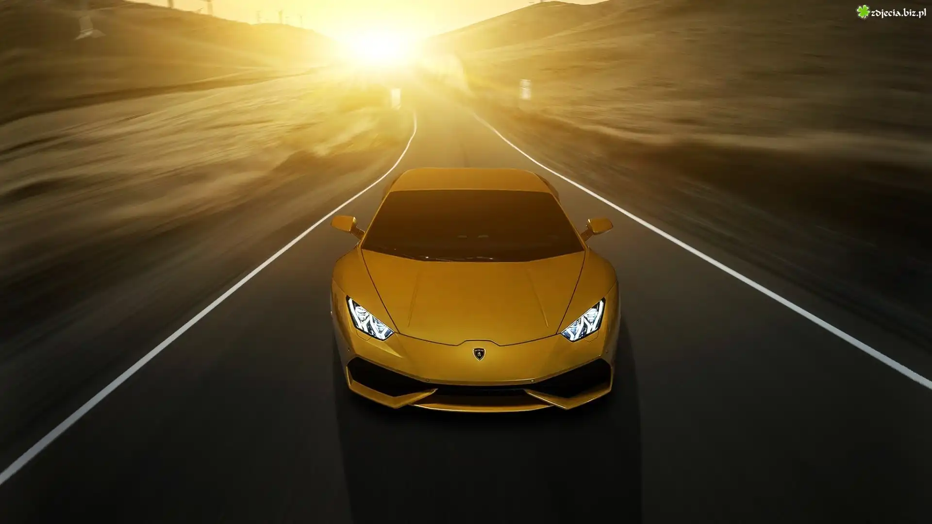 Lamborghini, Huracan, Droga, Wschód, Słońca