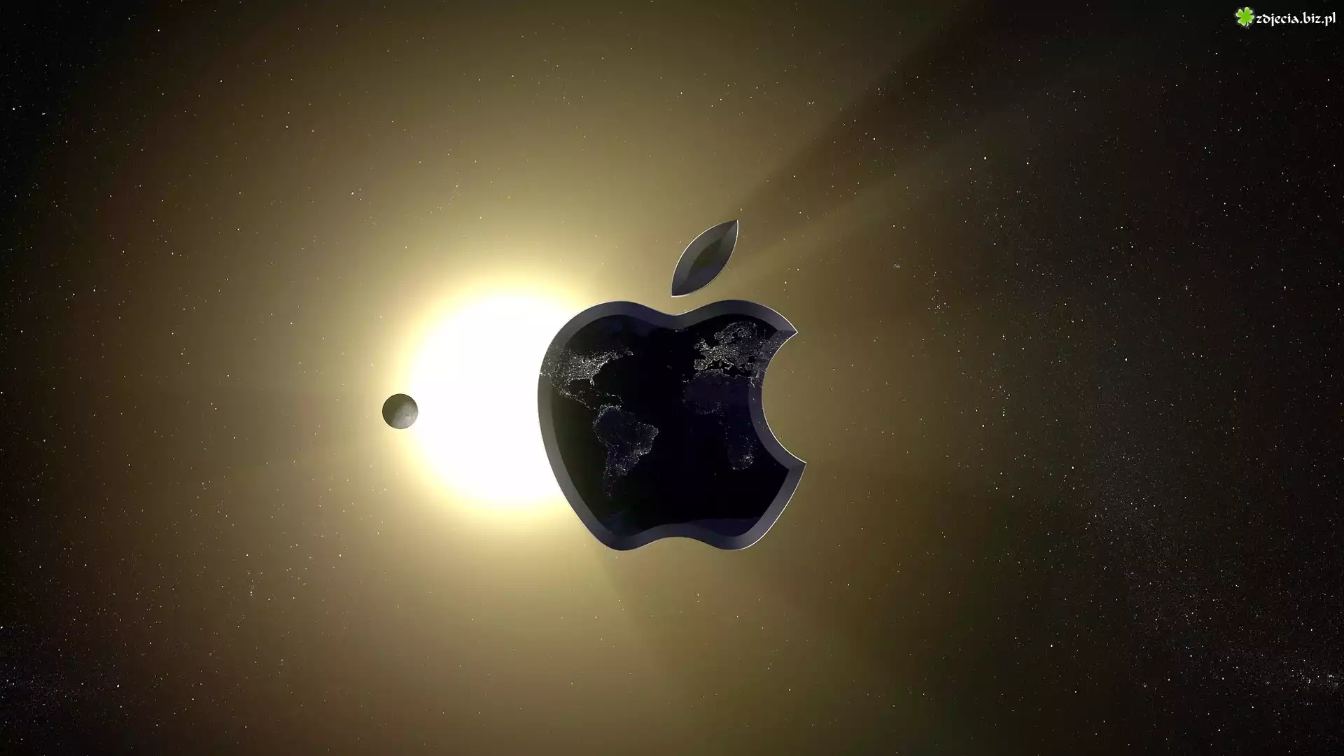 Logo, Apple, Kosmos, Słońce, Planeta