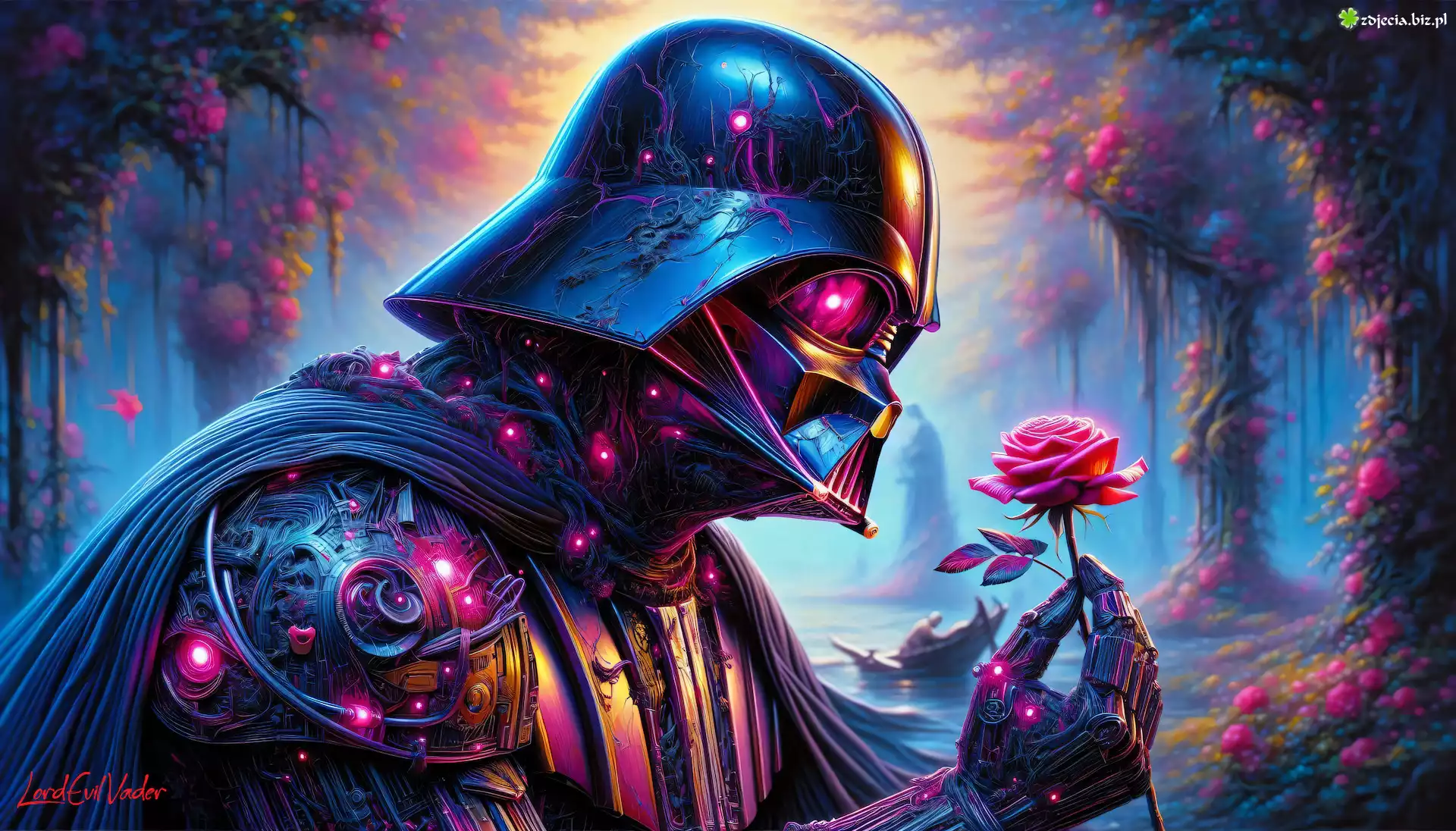 Grafika, Star Wars, Lord Darth Vader, Róża